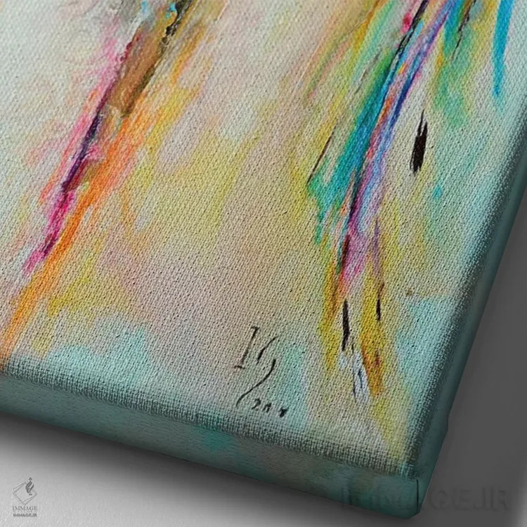 تابلو دکوراتیو فرشته در بهشت اثر ایوان گوادراما - نمای نزدیک بافت بوم