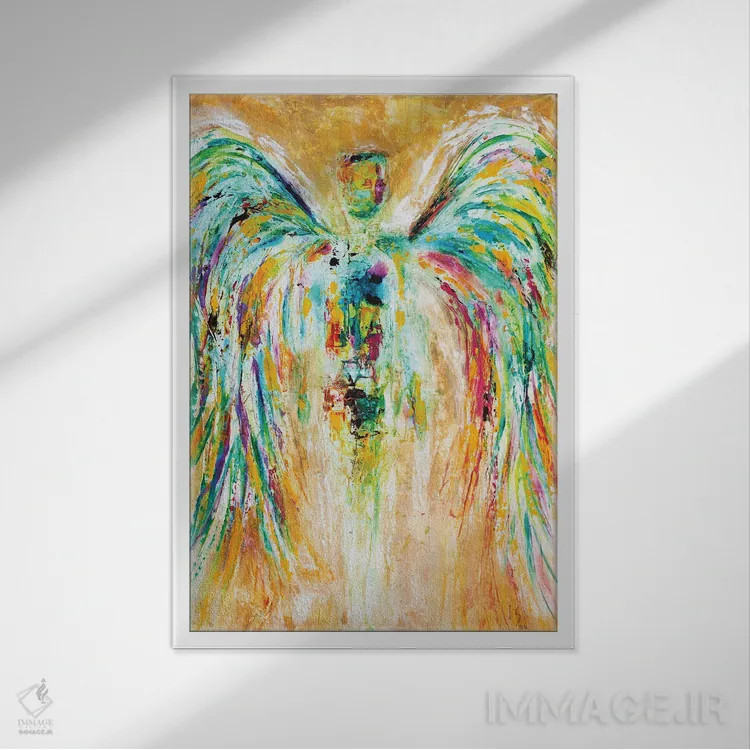 تابلو دکوراتیو روح خوش برخورد اثر ایوان گوادراما - نمای قابدار سفید