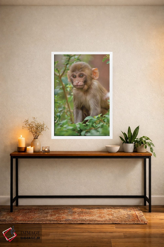 تابلو دکوراتیو Monkey Temple, Jaipur, Rajasthan, India,بچه میمون رزوس… اثر اینگر هوگستروم - D2W