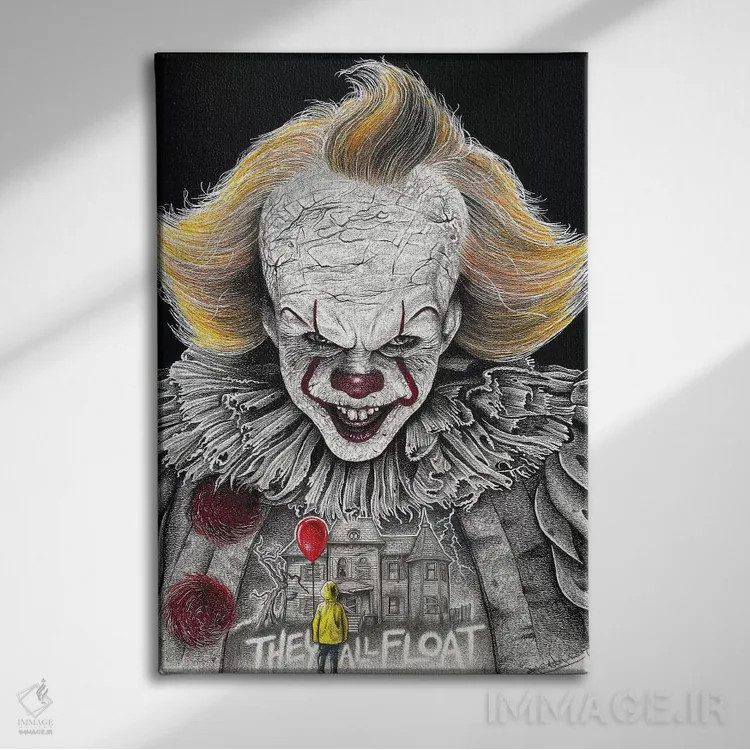 تابلو دکوراتیو آن روی سیاه اثر اینکد آیکونز - نمای روبهرو روی دیوار