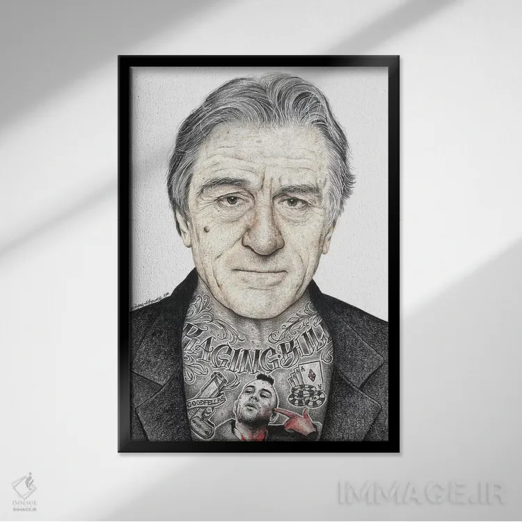 تابلو دکوراتیو دی نیرو اصلی اثر اینکد آیکونز - نمای قابدار مشکی