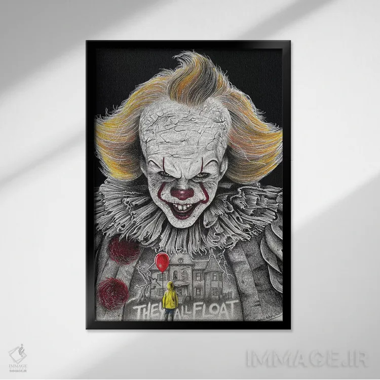 تابلو دکوراتیو آن روی سیاه اثر اینکد آیکونز - نمای قابدار مشکی