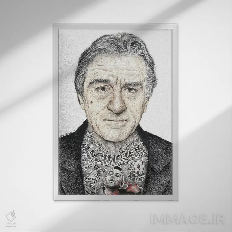 تابلو دکوراتیو دی نیرو اصلی اثر اینکد آیکونز - نمای قابدار سفید