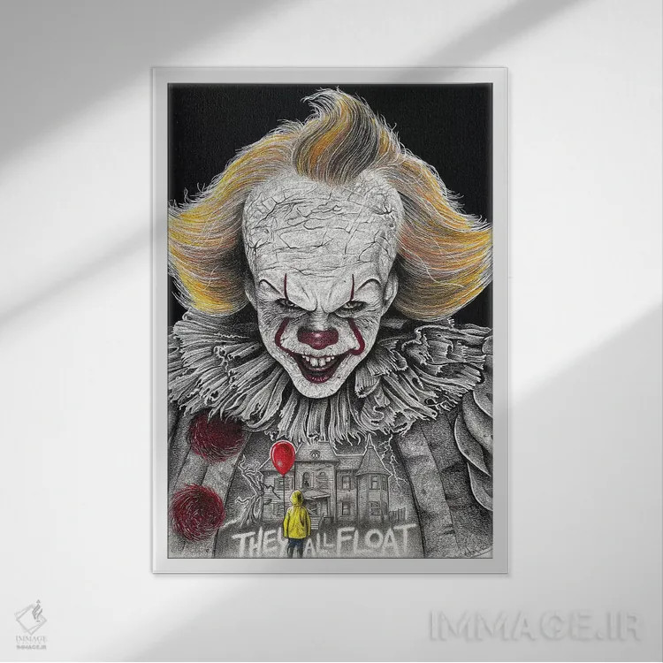 تابلو دکوراتیو آن روی سیاه اثر اینکد آیکونز - نمای قابدار سفید