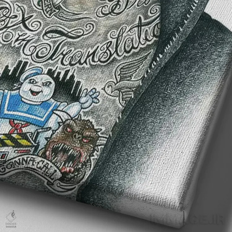 تابلو دکوراتیو ماری اصلی اثر اینکد آیکونز - نمای نزدیک بافت بوم