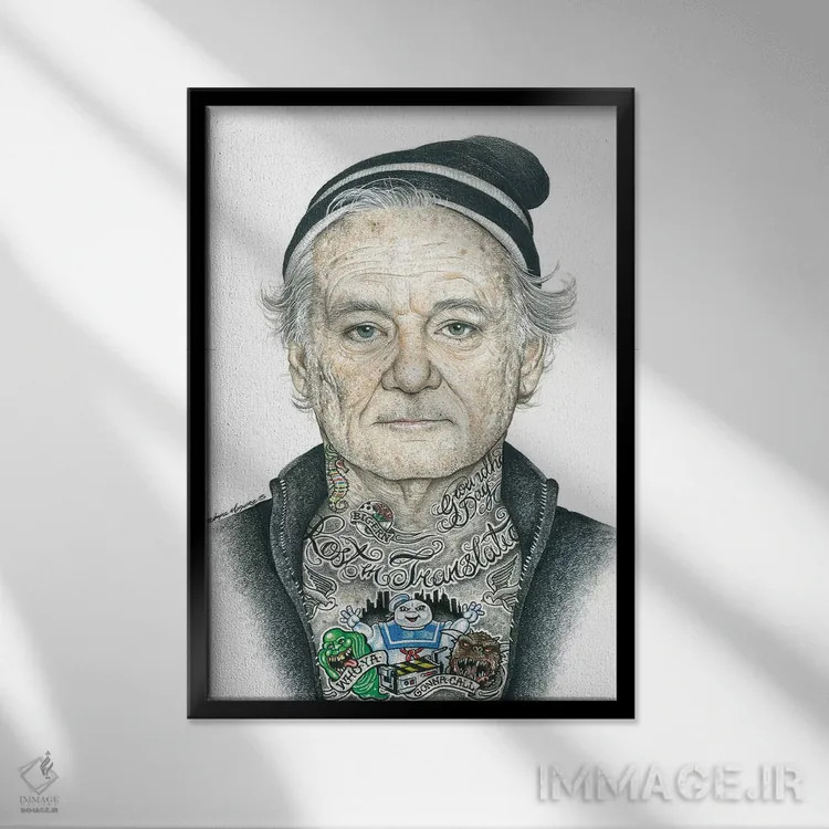 تابلو دکوراتیو ماری اصلی اثر اینکد آیکونز - نمای قابدار مشکی