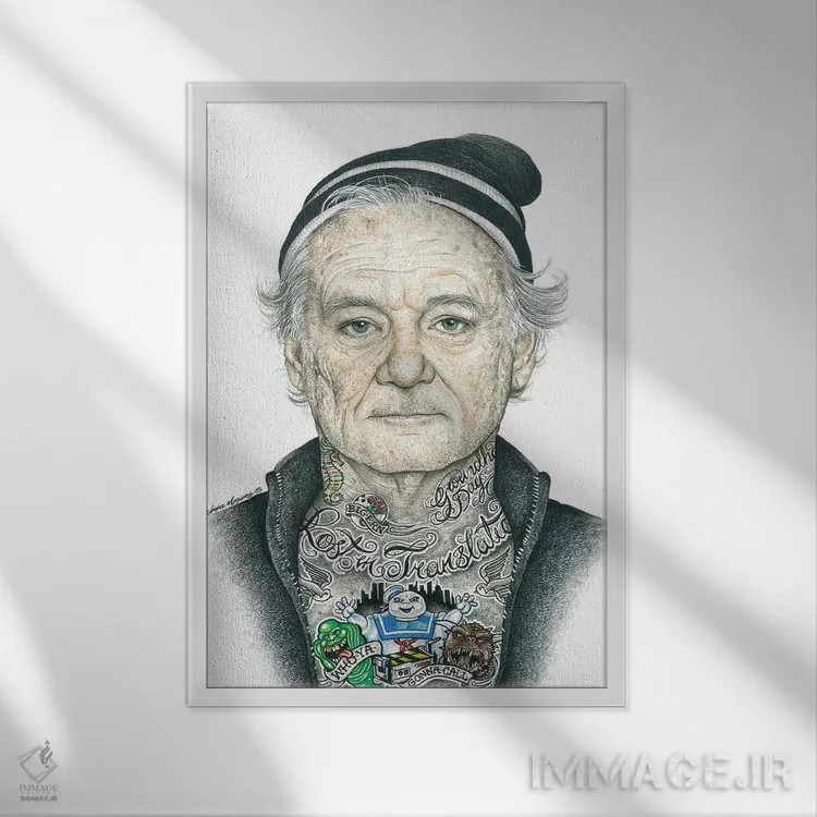 تابلو دکوراتیو ماری اصلی اثر اینکد آیکونز - نمای قابدار سفید