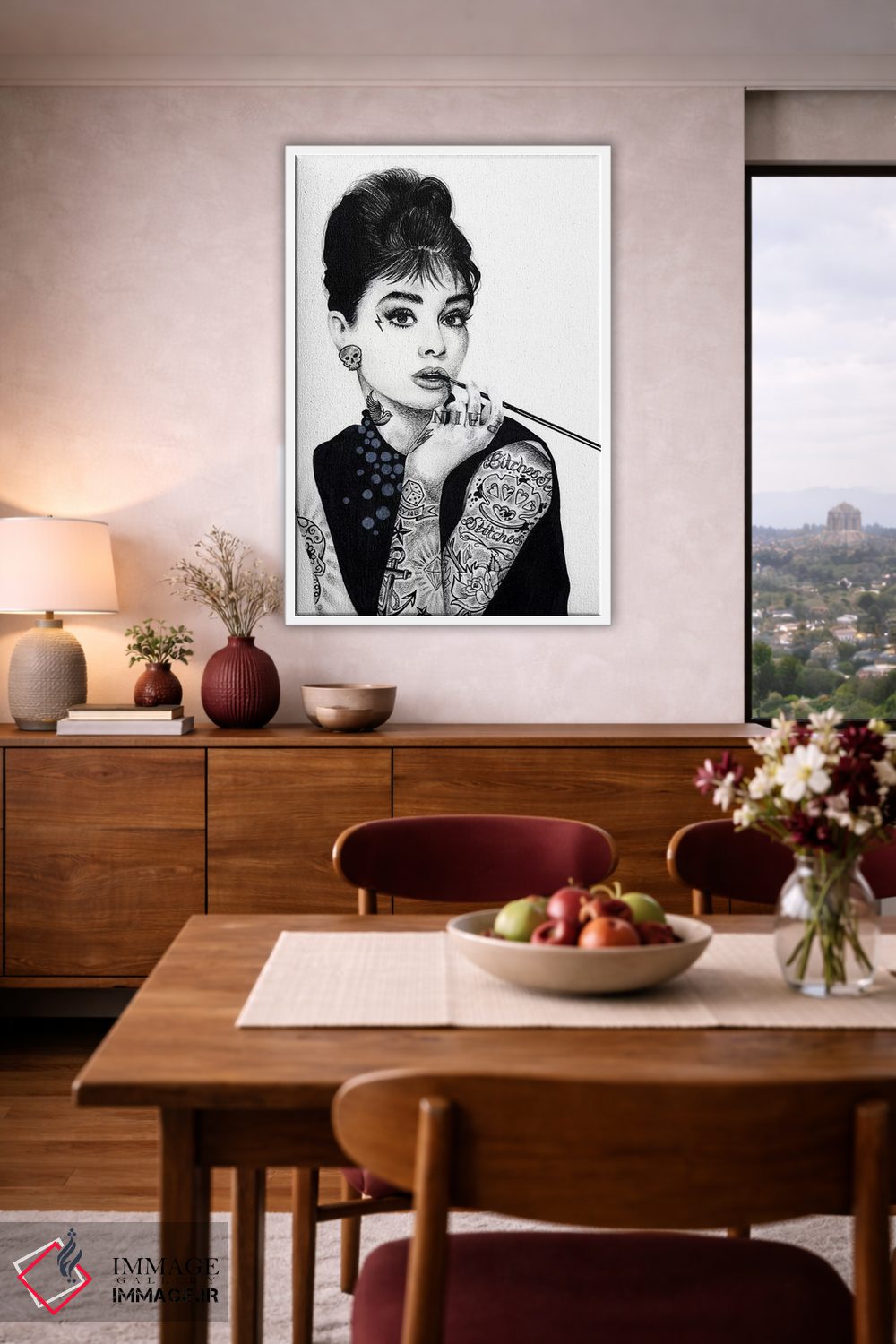 تابلو دکوراتیو آدری هپبورن اثر اینکد آیکونز - D3W