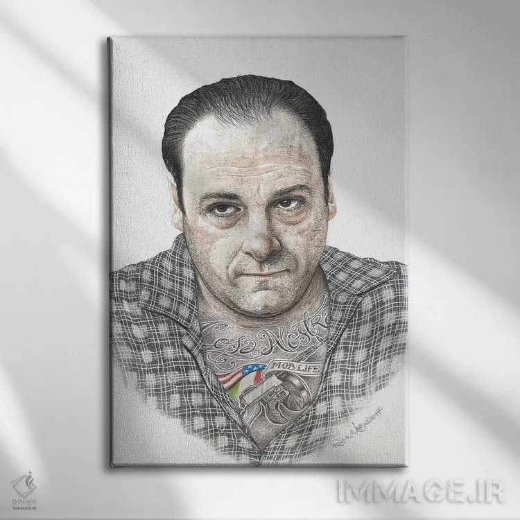تابلو دکوراتیو تونی سوپرانو اثر اینکد آیکونز - نمای روبهرو روی دیوار