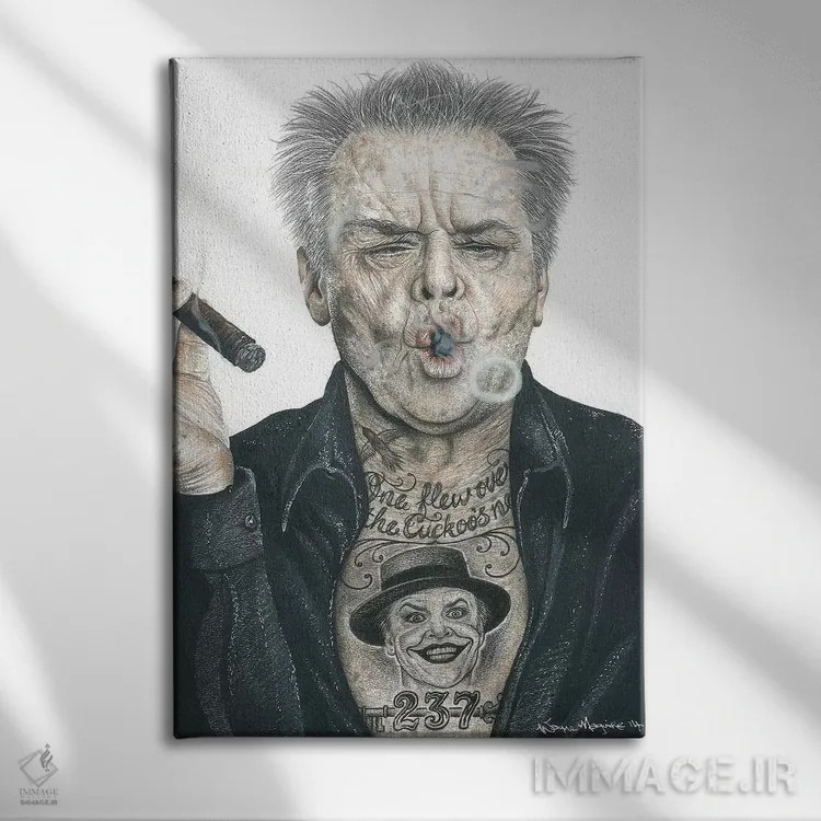 تابلو دکوراتیو نیکلسون اصلی اثر اینکد آیکونز - نمای روبهرو روی دیوار