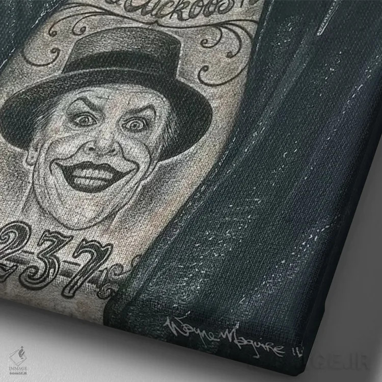 تابلو دکوراتیو نیکلسون اصلی اثر اینکد آیکونز - نمای نزدیک بافت بوم