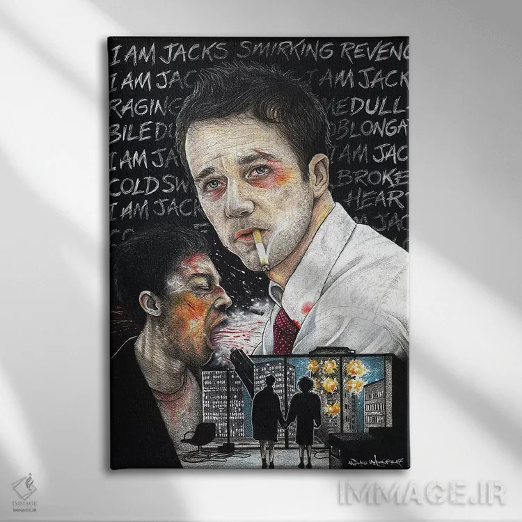 تابلو دکوراتیو باشگاه مبارزه I اثر اینکد آیکونز - نمای روبهرو روی دیوار