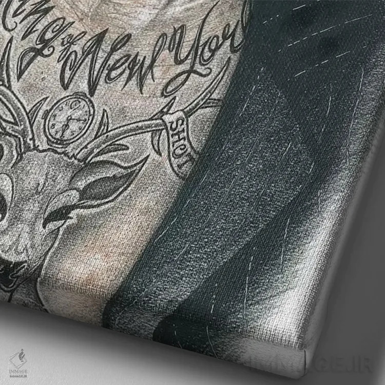 تابلو دکوراتیو واکن اصلی اثر اینکد آیکونز - نمای نزدیک بافت بوم