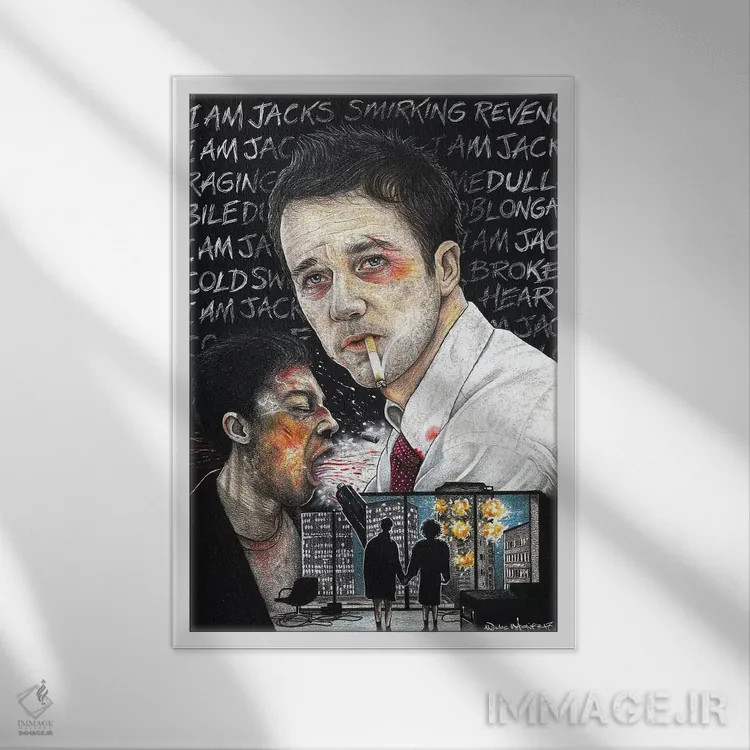 تابلو دکوراتیو باشگاه مبارزه I اثر اینکد آیکونز - نمای قابدار سفید