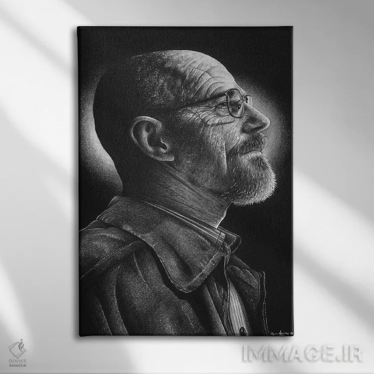 تابلو دکوراتیو هایزنبرگ اثر اینکد آیکونز - نمای روبهرو روی دیوار