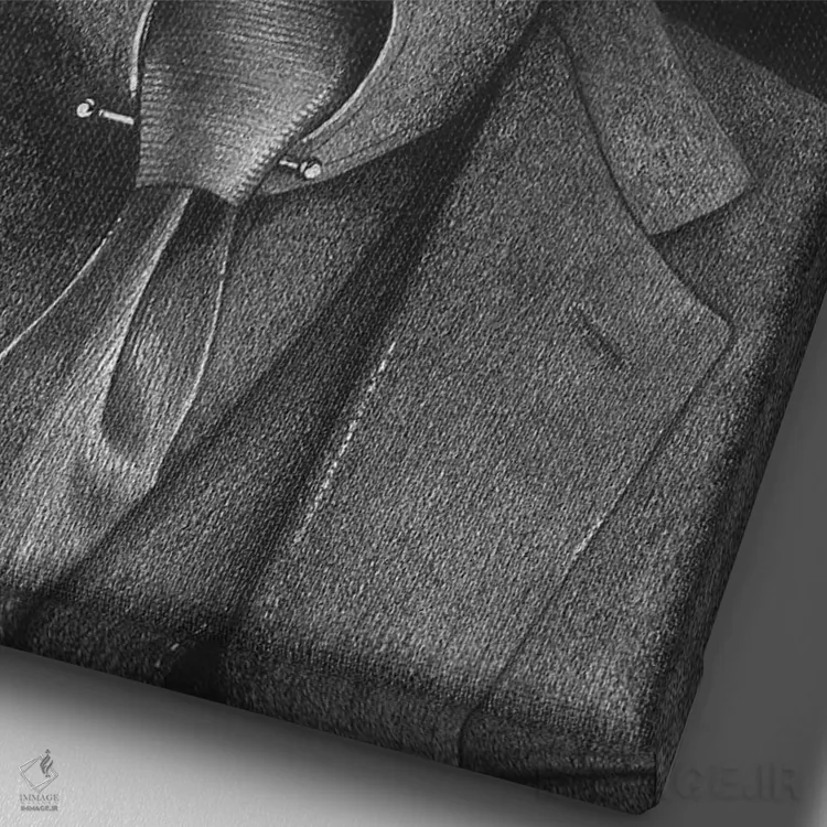 تابلو دکوراتیو جان ویک اثر اینکد آیکونز - نمای نزدیک بافت بوم