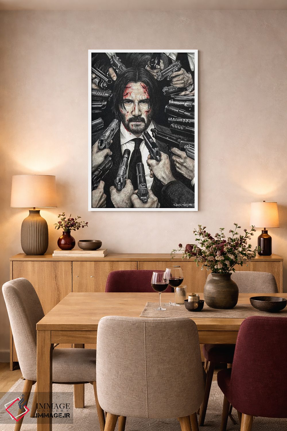 تابلو دکوراتیو جان ویک اثر اینکد آیکونز - D5W