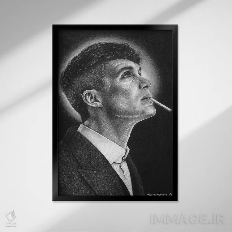 تابلو دکوراتیو تامی اثر اینکد آیکونز - نمای قابدار مشکی