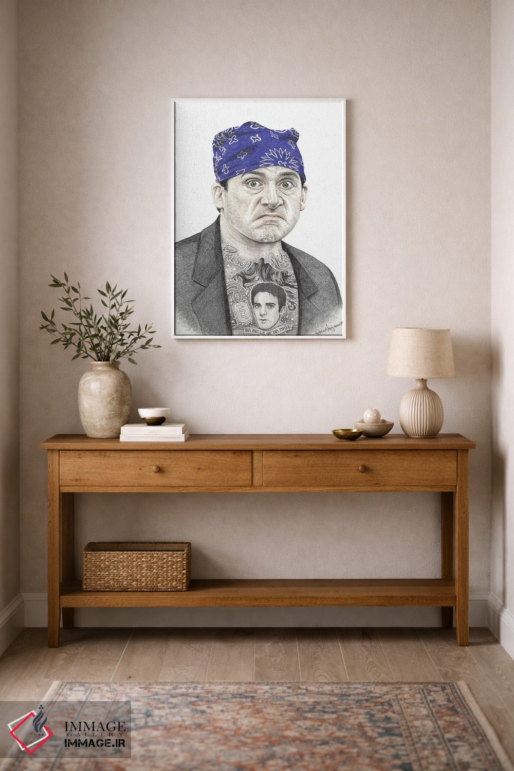 تابلو دکوراتیو مایک زندانی اثر اینکد آیکونز - D1W