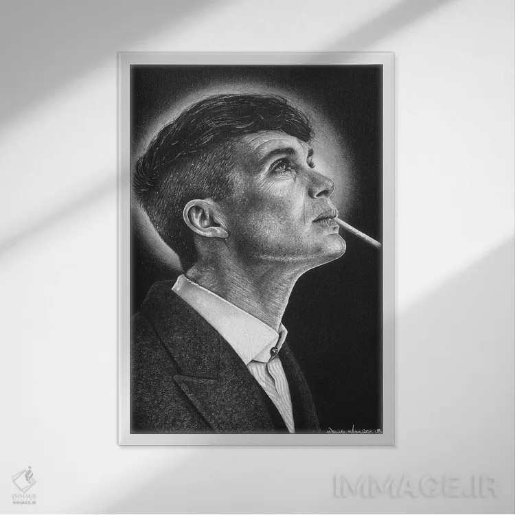 تابلو دکوراتیو تامی اثر اینکد آیکونز - نمای قابدار سفید