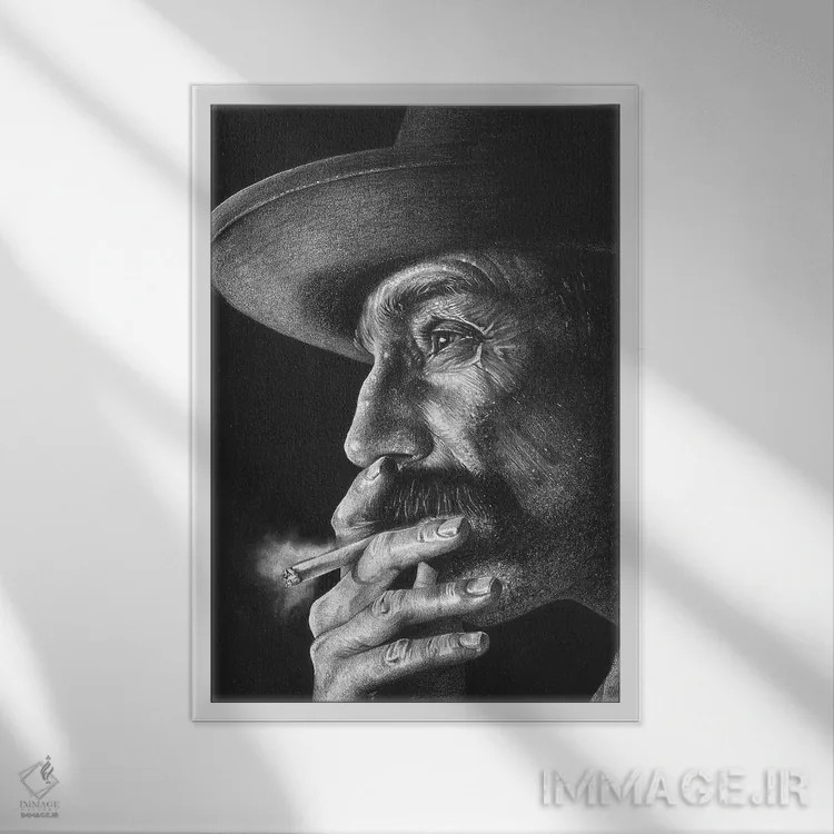تابلو دکوراتیو خون به پا خواهد شد اثر اینکد آیکونز - نمای قابدار سفید