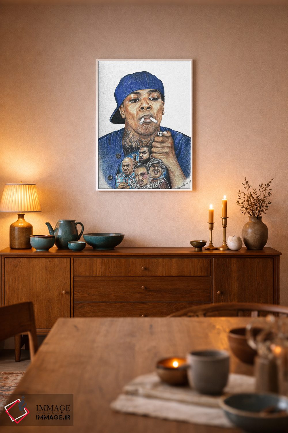 تابلو دکوراتیو اسموکی اثر اینکد آیکونز - D6W