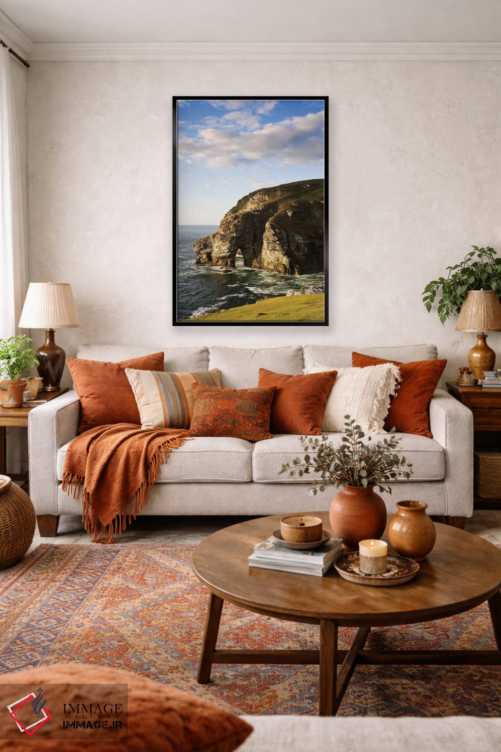 تابلو دکوراتیو دانفاناگی، شهرستان دانیگال، ایرلند؛ صخره دریایی ساحل… اثر ایریش ایمیج کالکشن - D3B