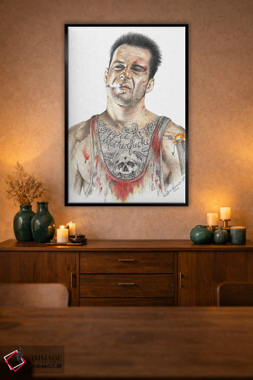 تابلو دکوراتیو جان سخت اثر اینکد آیکونز - D2B