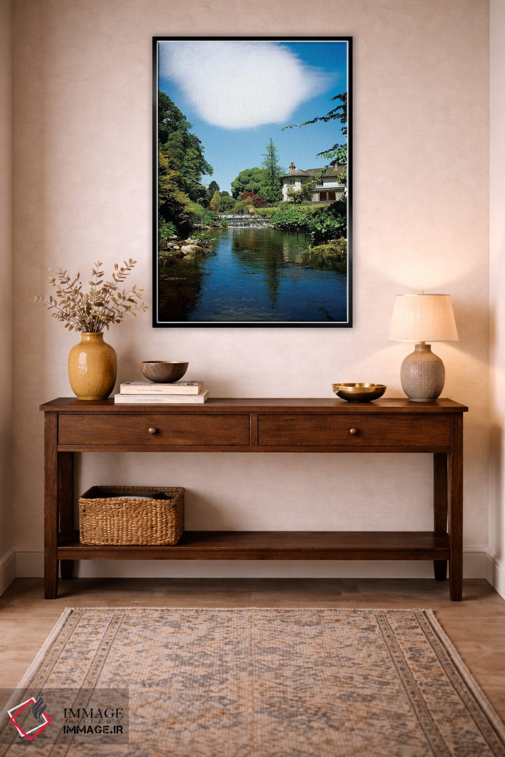 تابلو دکوراتیو باغ های مانت آشر، رودخانه وارترای، شهرستان ویکلو، ای… اثر ایریش ایمیج کالکشن - D3B