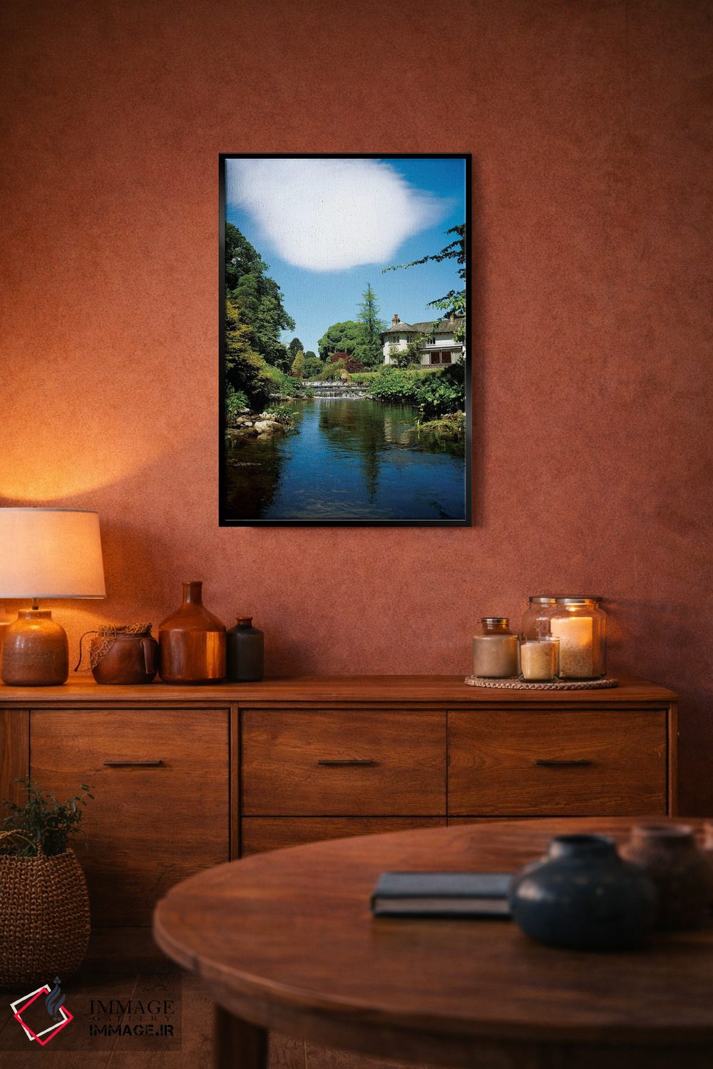 تابلو دکوراتیو باغ های مانت آشر، رودخانه وارترای، شهرستان ویکلو، ای… اثر ایریش ایمیج کالکشن - D5B