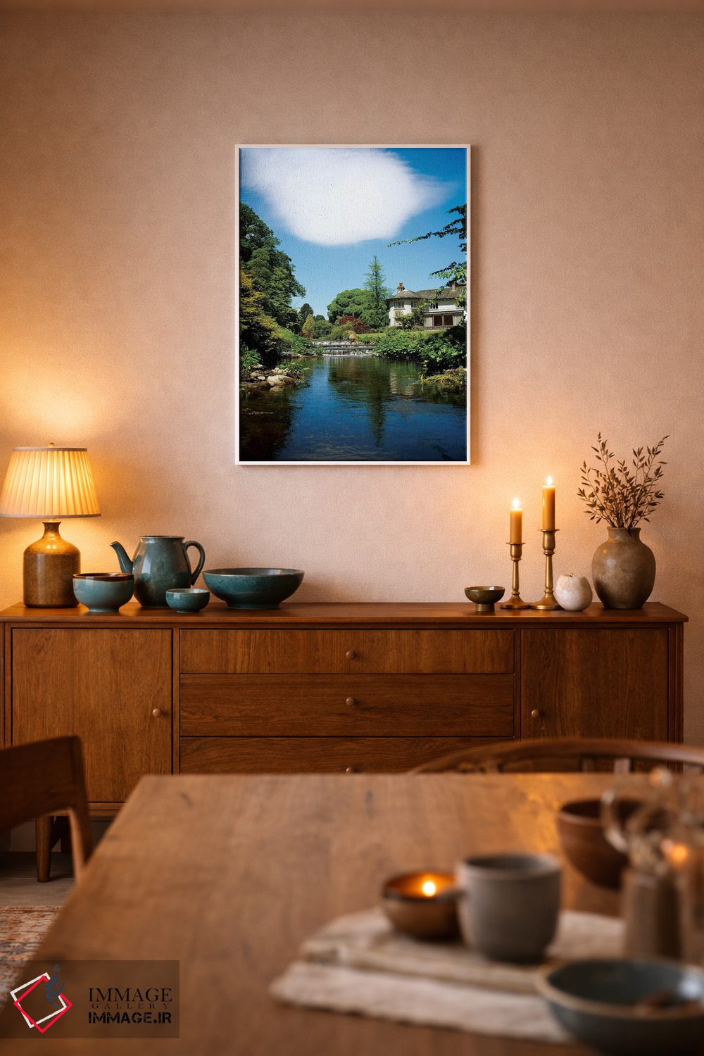 تابلو دکوراتیو باغ های مانت آشر، رودخانه وارترای، شهرستان ویکلو، ای… اثر ایریش ایمیج کالکشن - D6W