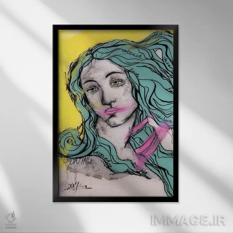 تابلو دکوراتیو تنها اثر اینس کاپلون - نمای قابدار مشکی