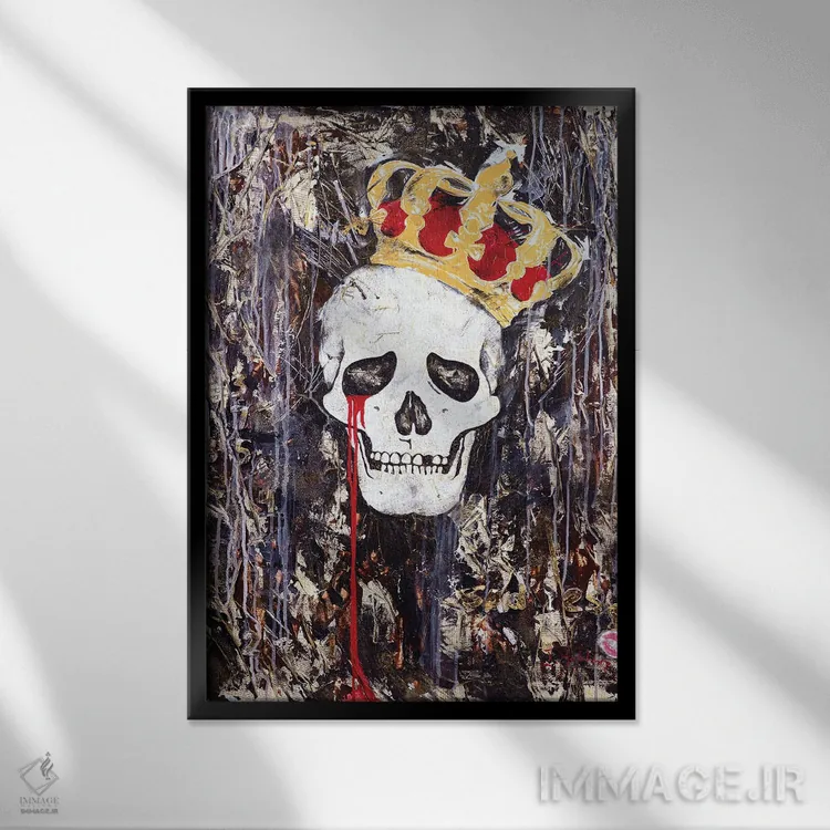 تابلو دکوراتیو شاه گریان اثر اینس کاپلون - نمای قابدار مشکی