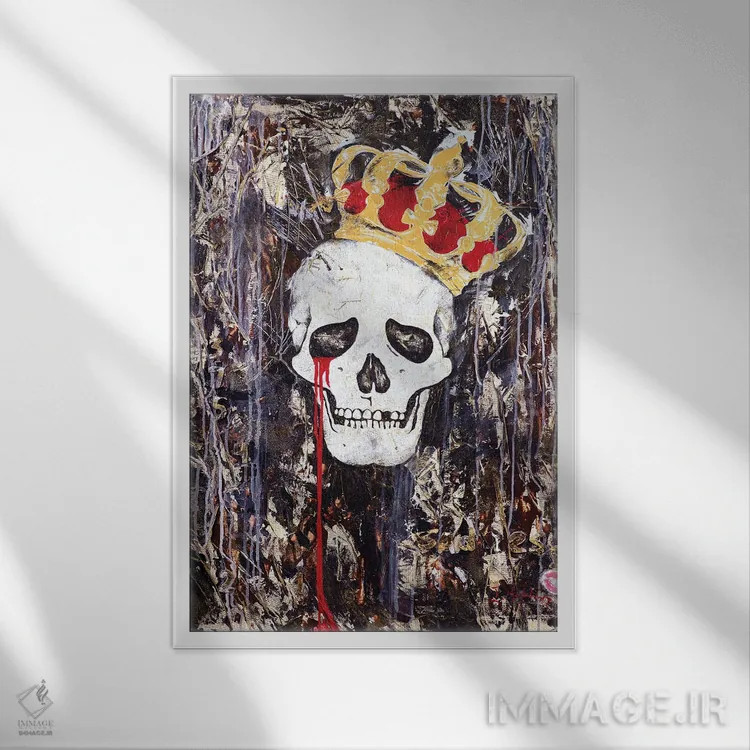 تابلو دکوراتیو شاه گریان اثر اینس کاپلون - نمای قابدار سفید