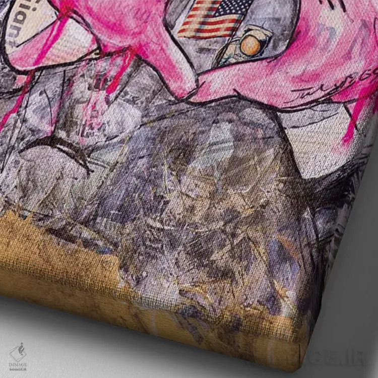 تابلو دکوراتیو در اوج خوشی اثر اینس کاپلون - نمای نزدیک بافت بوم