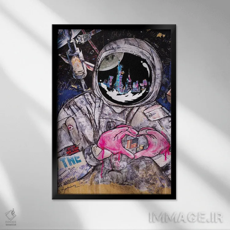 تابلو دکوراتیو در اوج خوشی اثر اینس کاپلون - نمای قابدار مشکی