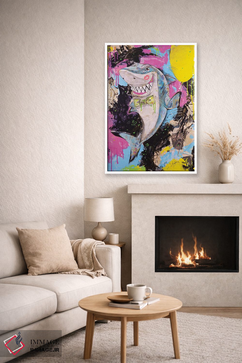 تابلو دکوراتیو کوسه اثر اینس کاپلون - D5W