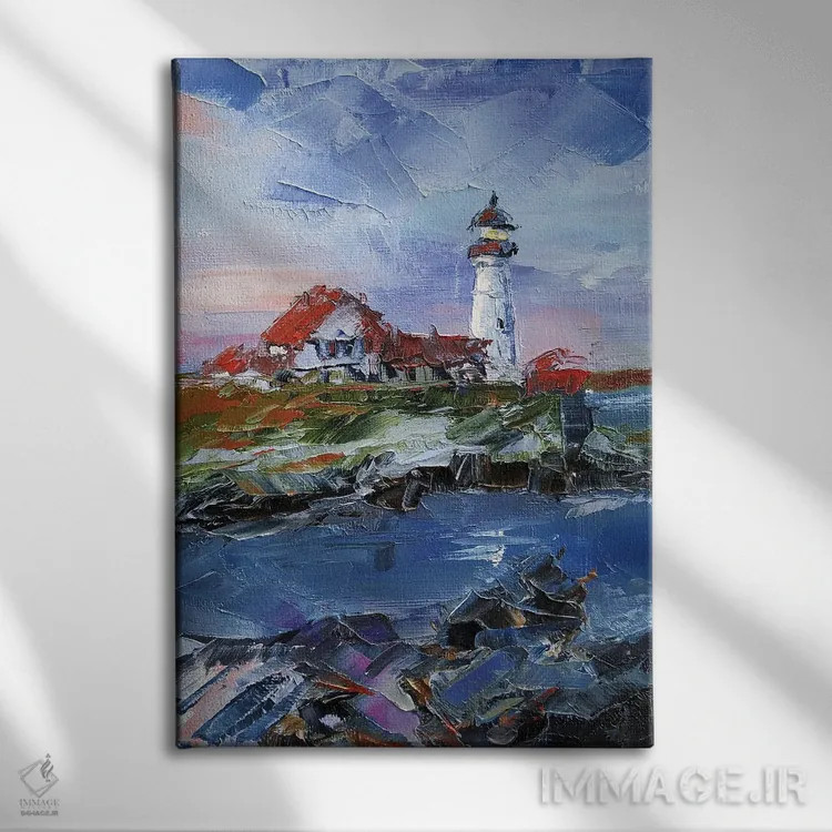 تابلو دکوراتیو فانوس دریایی پورتلند هد اثر ایرینا خورت - نمای روبهرو روی دیوار