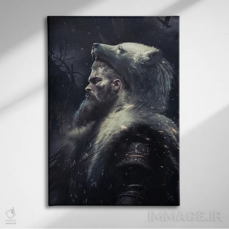 تابلو دکوراتیو جنگجوی برزرکر اثر ایکارونا - نمای روبهرو روی دیوار