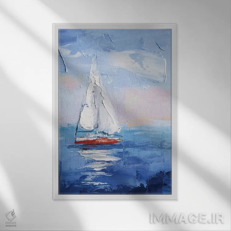 تابلو دکوراتیو در سواحل دور اثر ایرینا خورت - نمای قابدار سفید