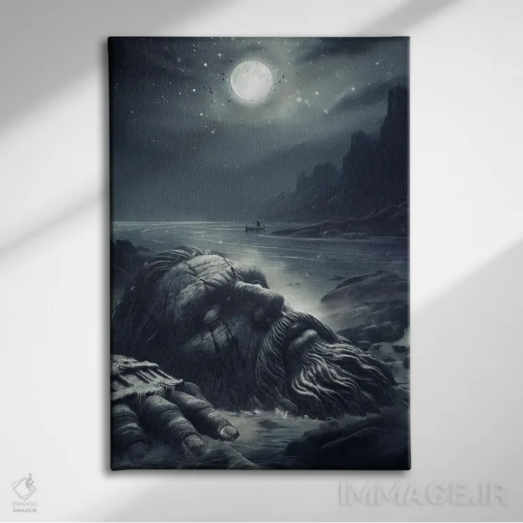 تابلو دکوراتیو یمیر غول اسطوره ای نورس اثر ایکارونا - نمای روبهرو روی دیوار