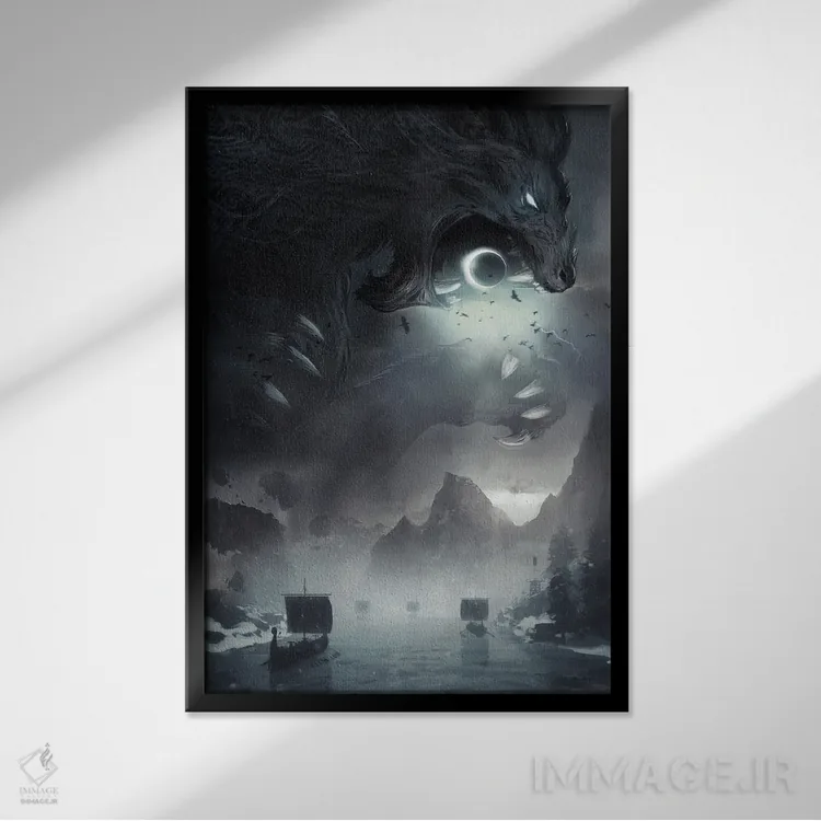 تابلو دکوراتیو راگناروک در راه است اثر ایکارونا - نمای قابدار مشکی