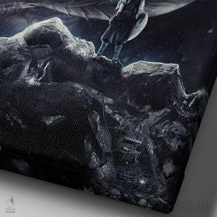 تابلو دکوراتیو سیگرد و فافنیر ملاقات می کنند اثر ایکارونا - نمای نزدیک بافت بوم