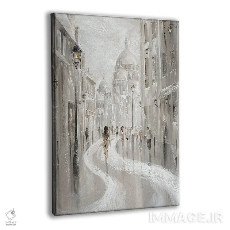 تابلو دکوراتیو Paris,صحنه خیابان مونتمارتر، پاریس اثر ایزابیلا کارولویچ - نمای پرسپکتیو محصول