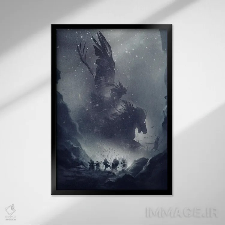 تابلو دکوراتیو سواری والکری ها اثر ایکارونا - نمای قابدار مشکی