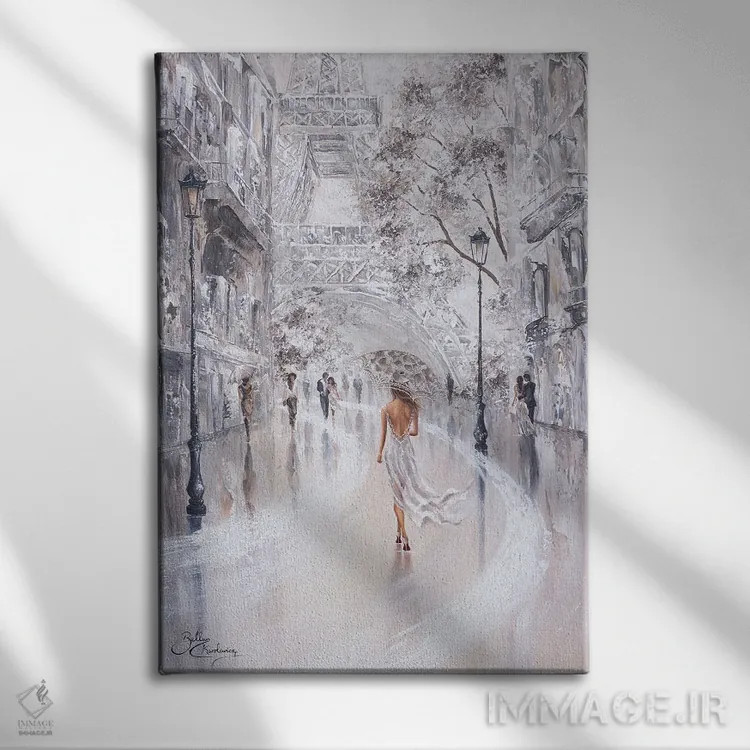 تابلو دکوراتیو Paris Flair,برج ایفل، جلوه پاریس اثر ایزابیلا کارولویچ - نمای روبهرو روی دیوار