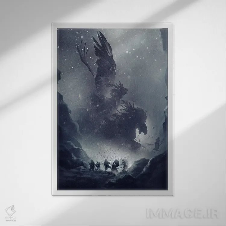 تابلو دکوراتیو سواری والکری ها اثر ایکارونا - نمای قابدار سفید