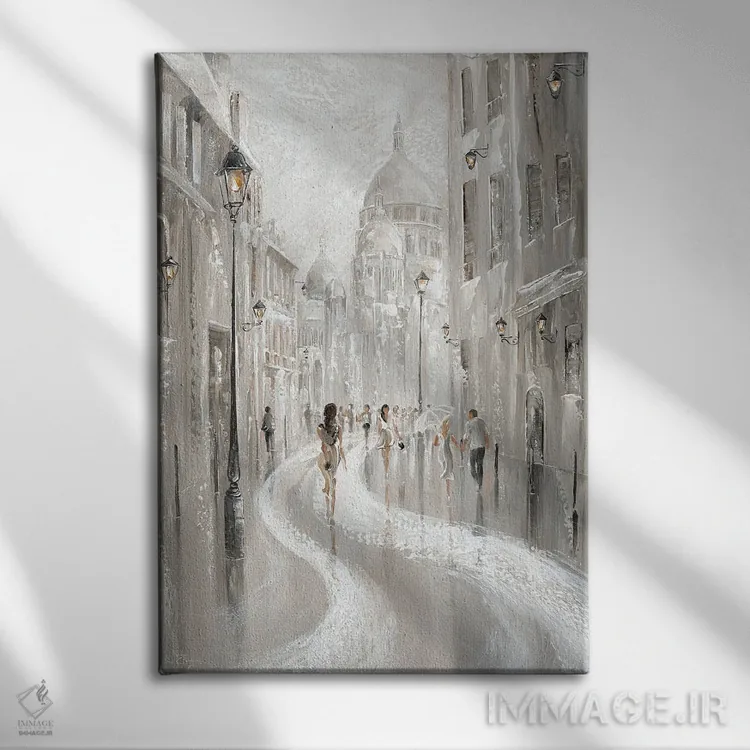 تابلو دکوراتیو Paris,صحنه خیابان مونتمارتر، پاریس اثر ایزابیلا کارولویچ - نمای روبهرو روی دیوار