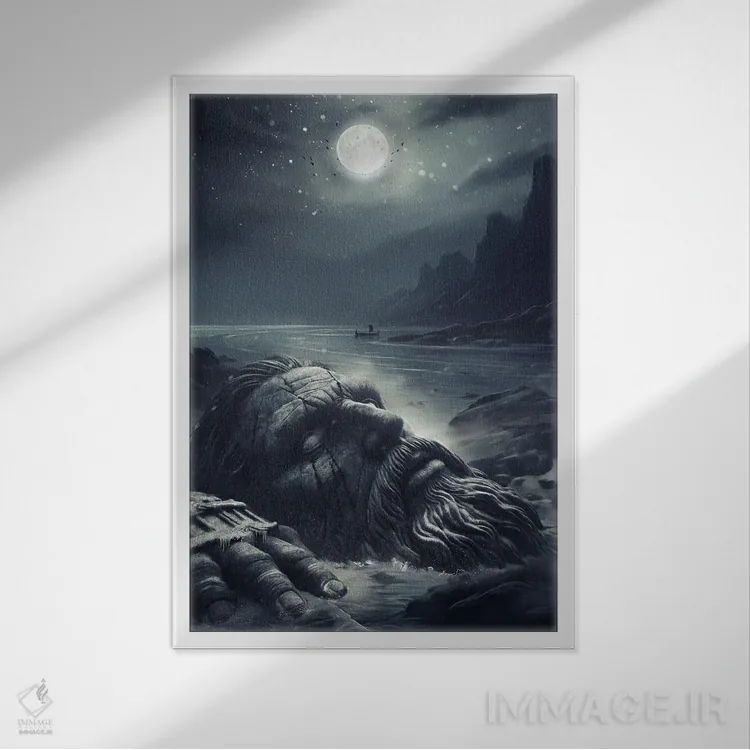 تابلو دکوراتیو یمیر غول اسطوره ای نورس اثر ایکارونا - نمای قابدار سفید