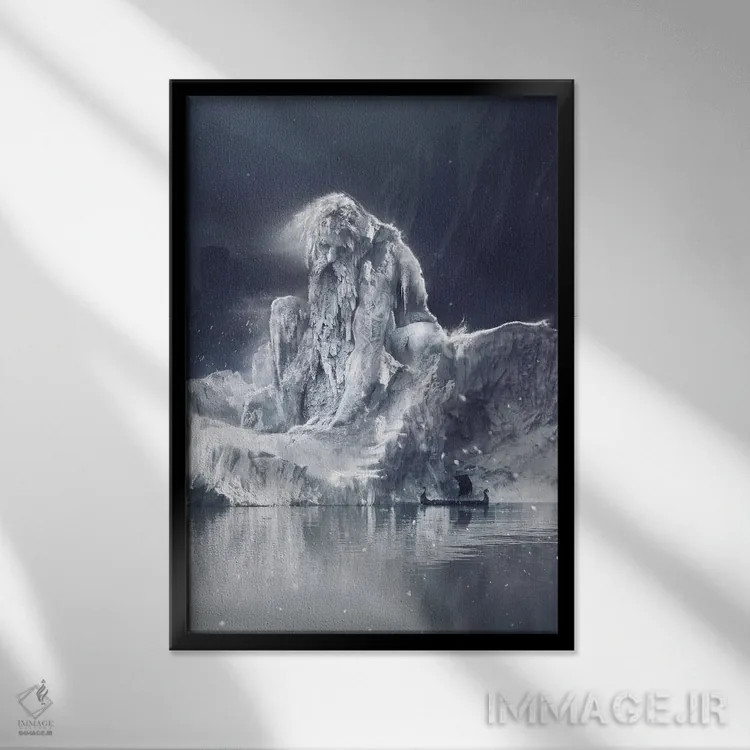 تابلو دکوراتیو یوتون غول یخی اثر ایکارونا - نمای قابدار مشکی